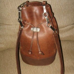 ❤️MARK CROSS BROWN SLINGBACK DRAWSTRING BUCKET PURSE MINI
